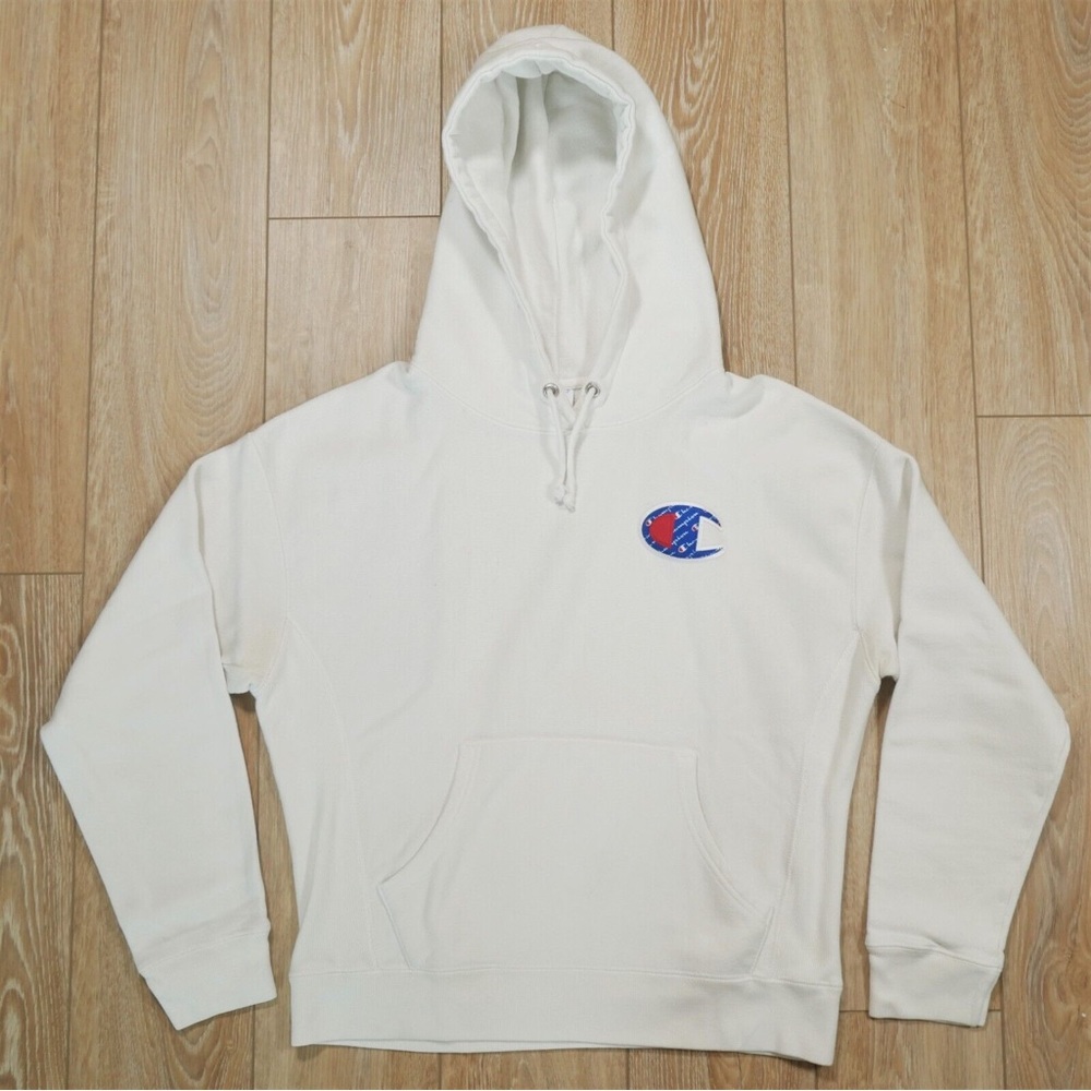 Champion Reverse Weave Big C Patch Logo White Pul… - image 6